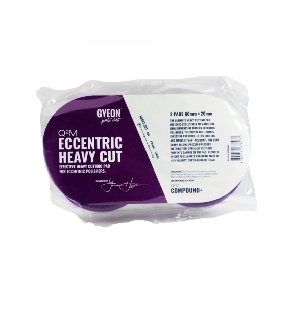 Gyeon Q²M Eccentric Heavy Cut Pad 80mm (Pack 2) empaque - Car Care Europe