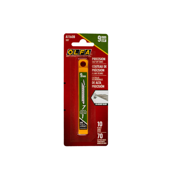 Olfa -SAB-10B- Cuchillas 9mm Recambio  (pack 10) - Car Care Europe