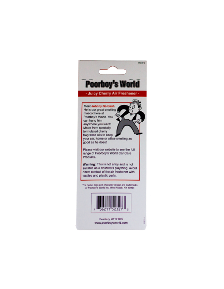 Poorboys Cereza Air Freshener - Ambientador para colgar especificaciones - Car Care Europe
