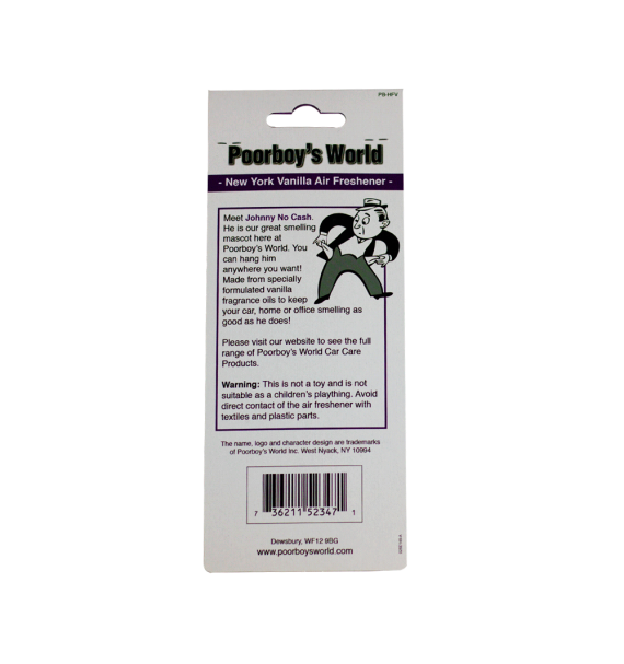 Poorboys Vainilla Air Freshener - Ambientador para colgar especificaciones - Car Care Europe