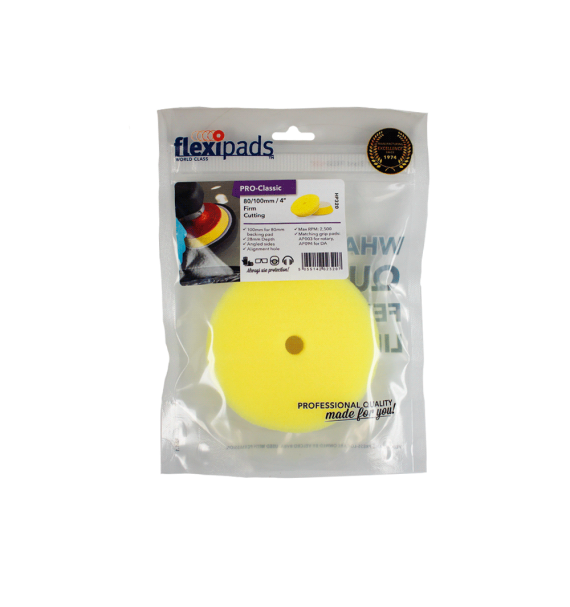 Flexipads Pro-Classic - Esponja de Corte (amarilla) empaque 80mm - Car Care Europe