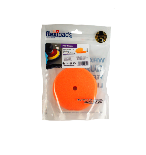 Flexipads Pro-Classic - Esponja de Corte Suave (naranja) empaque 80mm - Car Care Europe