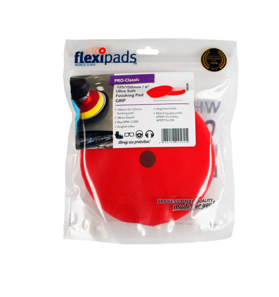 Flexipads Pro-Classic - Esponja de Encerado (roja) 125 mm empaque - Car Care Europe