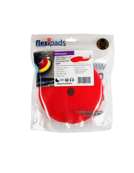 Flexipads Pro-Classic - Esponja de Encerado (roja) 125 mm empaque - Car Care Europe