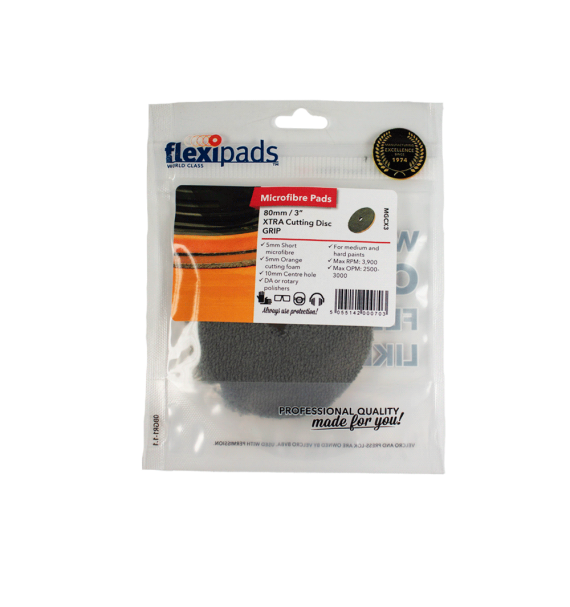 Flexipads Xtra Cutting - Disco de Corte en Microfibra 80mm empaque - Car Care Europe