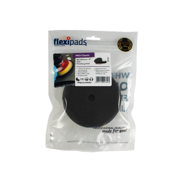Flexipads Pro-Classic - Esponja de Acabado (negra) 80mm empaque - Car Care Europe