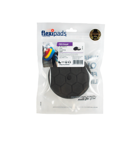 Flexipads Pro-Detail - Esponja de Acabado (negra) 80mm empaque - Car Care Europe
