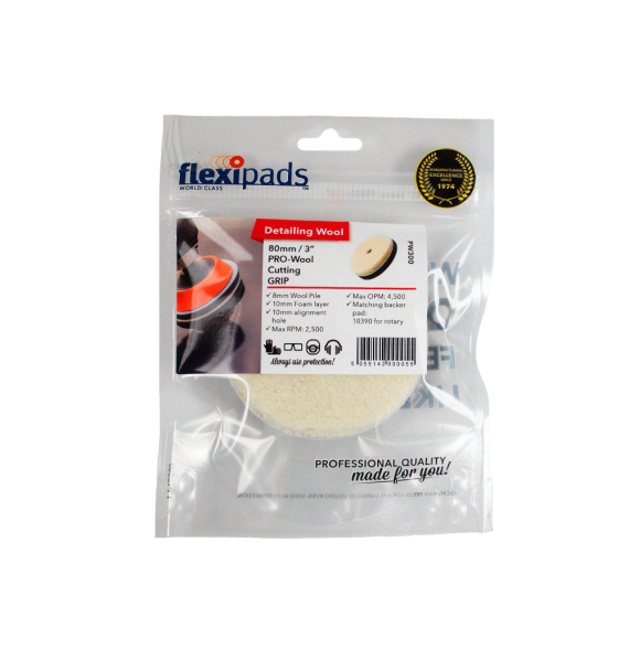 Flexipads Pro-Wool - Discos de Pulido de Lana 80mm empaque - Car Care Europe