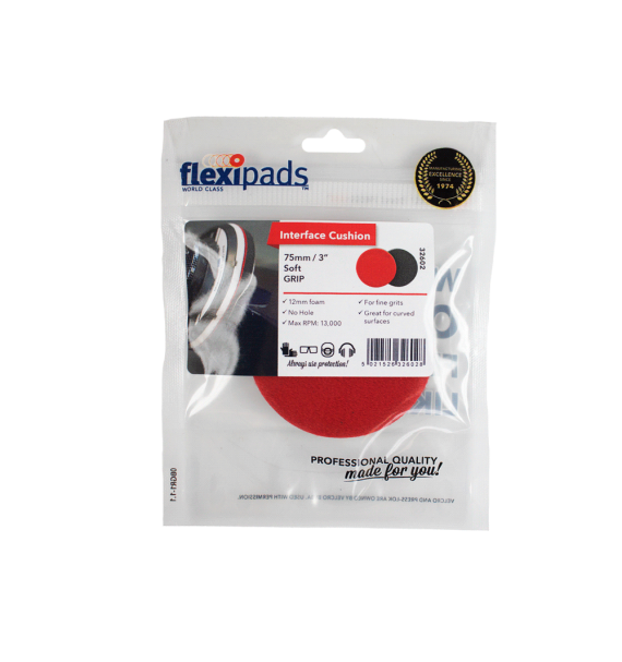 Flexipads Interface Lija-Plato Suave en Velcro 75mm empaque - Car Care Europe