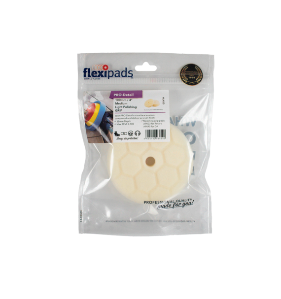 Flexipads Pro-Detail - Esponja de Pulido Fino (blanca) 80mm empaque - Car Care Europe