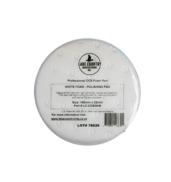 Lake Country CCS - Esponja de Pulido Medio (blanca) - Car Care Europe
