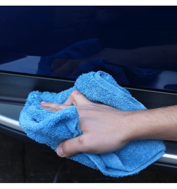 Toalla de microfibra multiusos sin costuras azul 40x40 cm - Car Care Europe