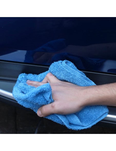 Toalla de microfibra multiusos sin costuras azul 40x40 cm - Car Care Europe