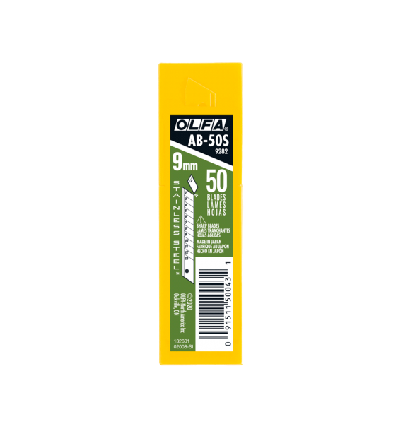 Olfa AB-50S Cuchillas 9mm recambio (pack 50) - Car Care Europe
