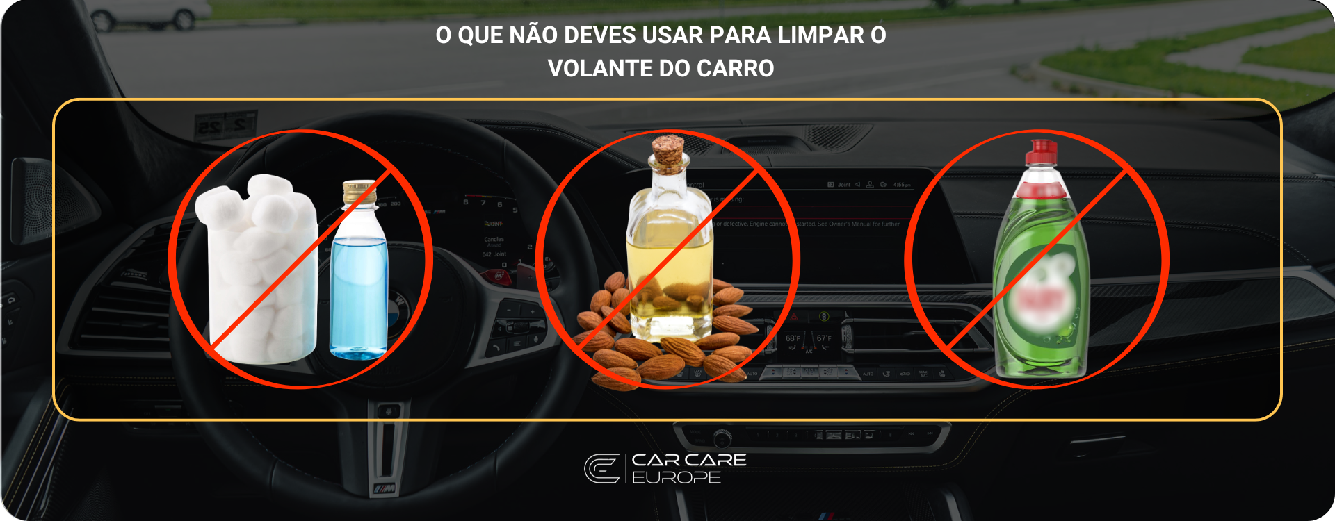 O que não deves usar para limpar o volante do carro